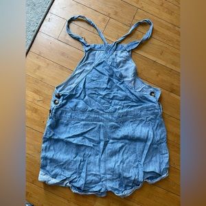 SHOW ME YOUR MUMU Beachside Overalls ~ Anchor Chambray, Size Medium